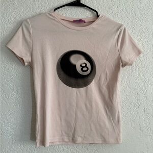Edikted Light Pink 8-Ball Graphic Tee